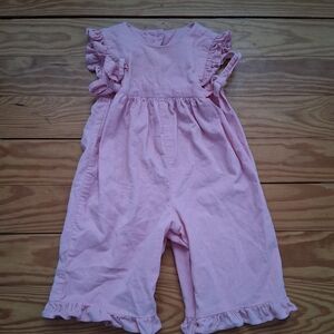 Charming Pink Ruffled Kids Romper